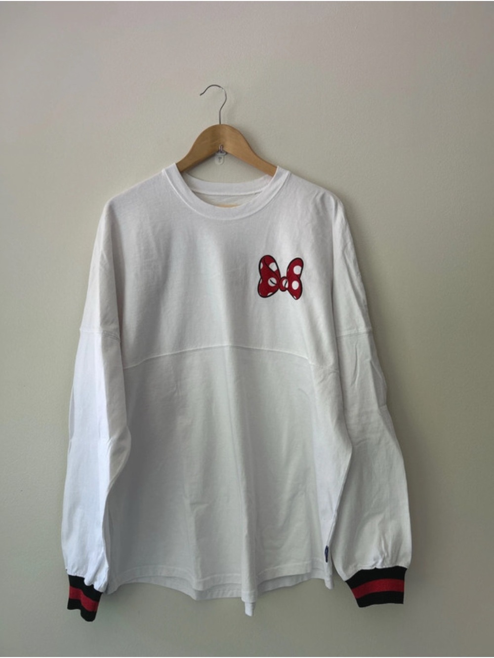 Disney Minnie Mouse Spirit Jersey Red Bow White L Disney Parks